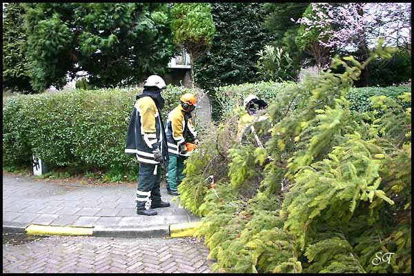 de brandweer in actie