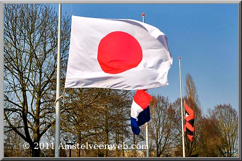 Kranslegging voor Japan