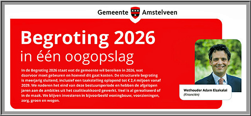 Gemeente Amstelveentoont begroting 2026