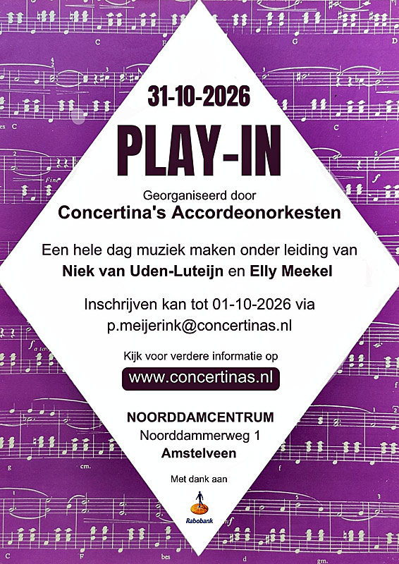 De Concertina’sorganiseren Play-In