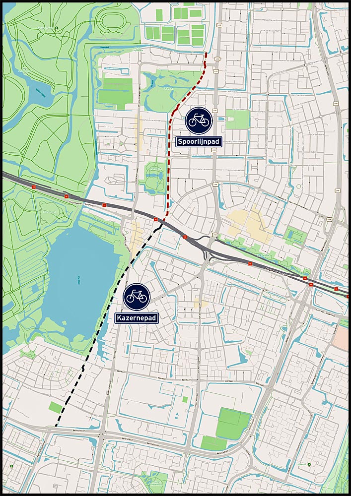 Kazernepad wordt deelsSpoorlijnpad